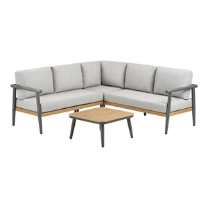 Comillas Hjørne Loungesæt / Aluminium - Antracitgrå - Inkl. hynder ( havemøbel )